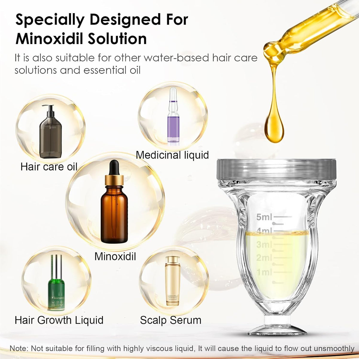 Minoxidil Applicator，Hair Oil Applicator，Scalp Serum Comb，Apply the Liquid Directly to the Scalp，Auxiliary Hair Growth Tool，Deeply Nourish Roots (1 PCS)