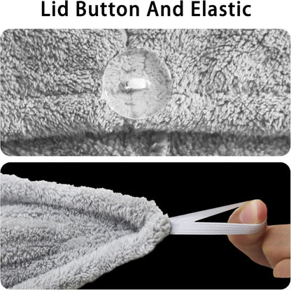 2 Pack Microfiber Hair Towel Wrap for Women Lightgrey+Lightgrey