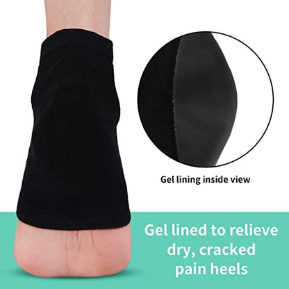 Heel sock worn on foot