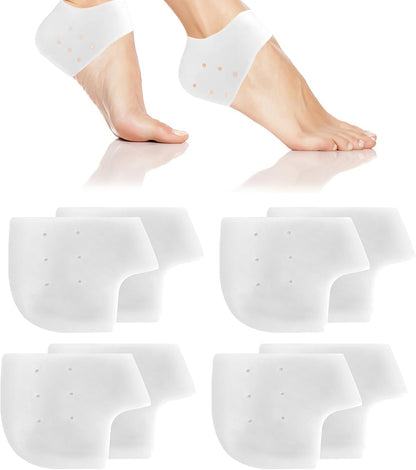 Silicone heel protectors, four pairs, white