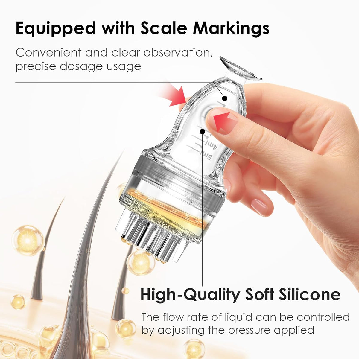Minoxidil Applicator，Hair Oil Applicator，Scalp Serum Comb，Apply the Liquid Directly to the Scalp，Auxiliary Hair Growth Tool，Deeply Nourish Roots (1 PCS)
