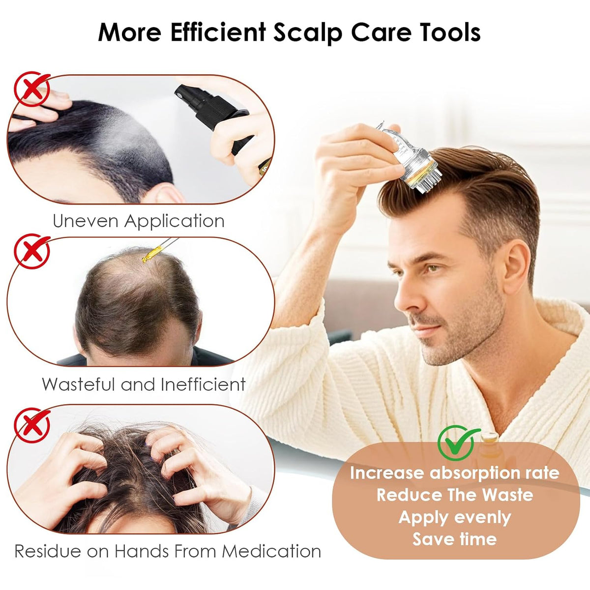 Minoxidil Applicator，Hair Oil Applicator，Scalp Serum Comb，Apply the Liquid Directly to the Scalp，Auxiliary Hair Growth Tool，Deeply Nourish Roots (1 PCS)