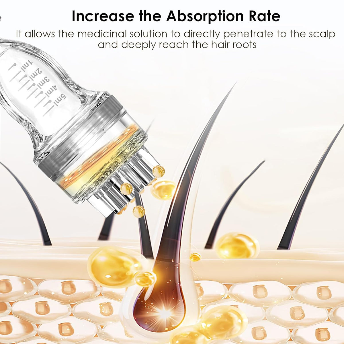 Minoxidil Applicator，Hair Oil Applicator，Scalp Serum Comb，Apply the Liquid Directly to the Scalp，Auxiliary Hair Growth Tool，Deeply Nourish Roots (1 PCS)