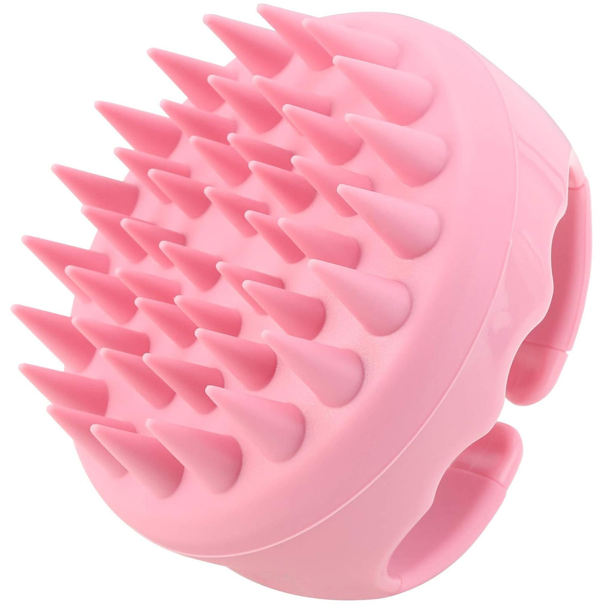 Silicone Hair Scalp Shampoo Brush Scalp Massager Exfoliating Hair Cleaning Brush Head Scrubber for Shower - Pink
