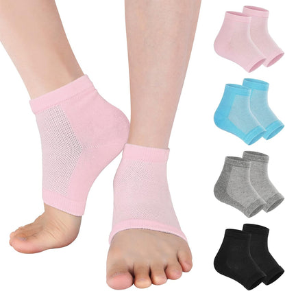 Gel Heel Socks, toeless, four pairs