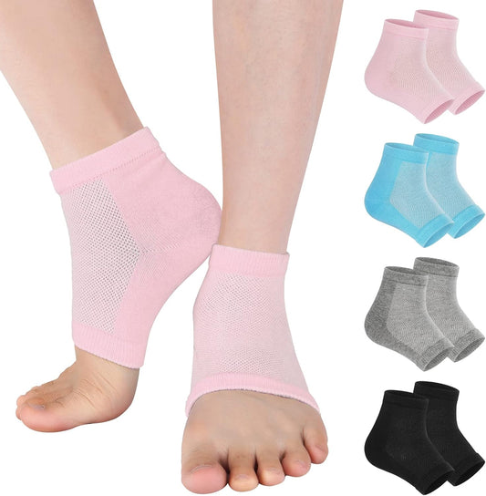 Gel Heel Socks, toeless, four pairs